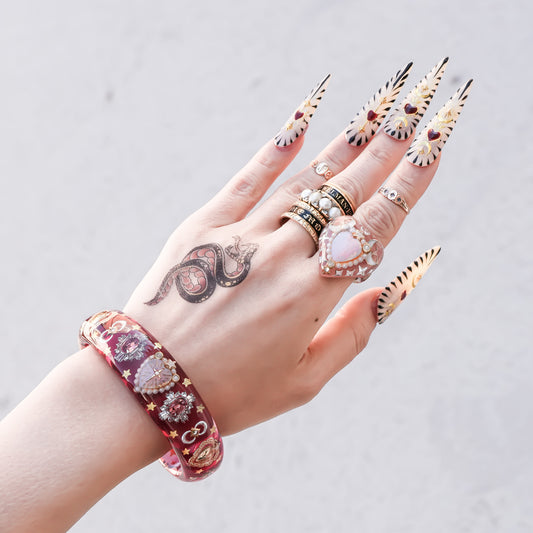 Celestial Rosy Glow Heart Bracelet – Pink Red