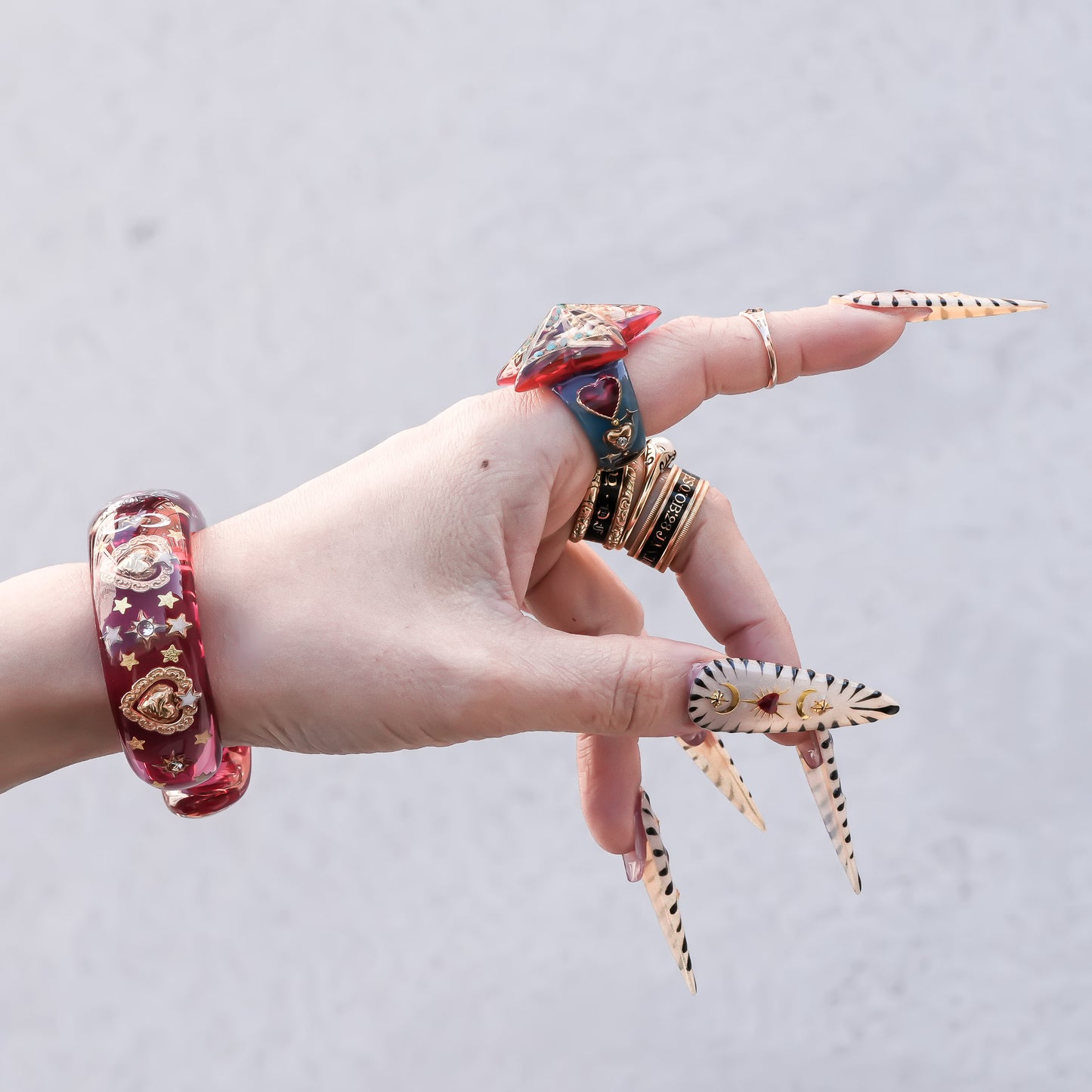 Stellar Memento Mori Ring – Pink×Blue / #11