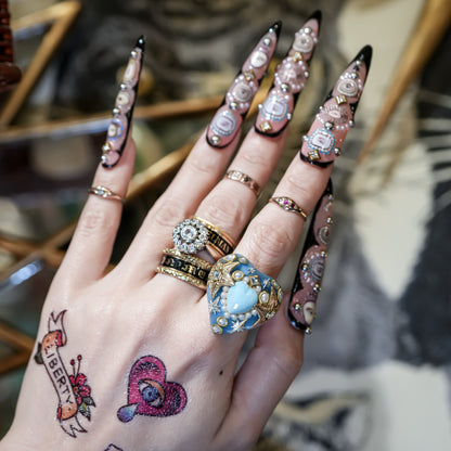 Blue Wish Heart Ring – Blue × Turquoise / #10