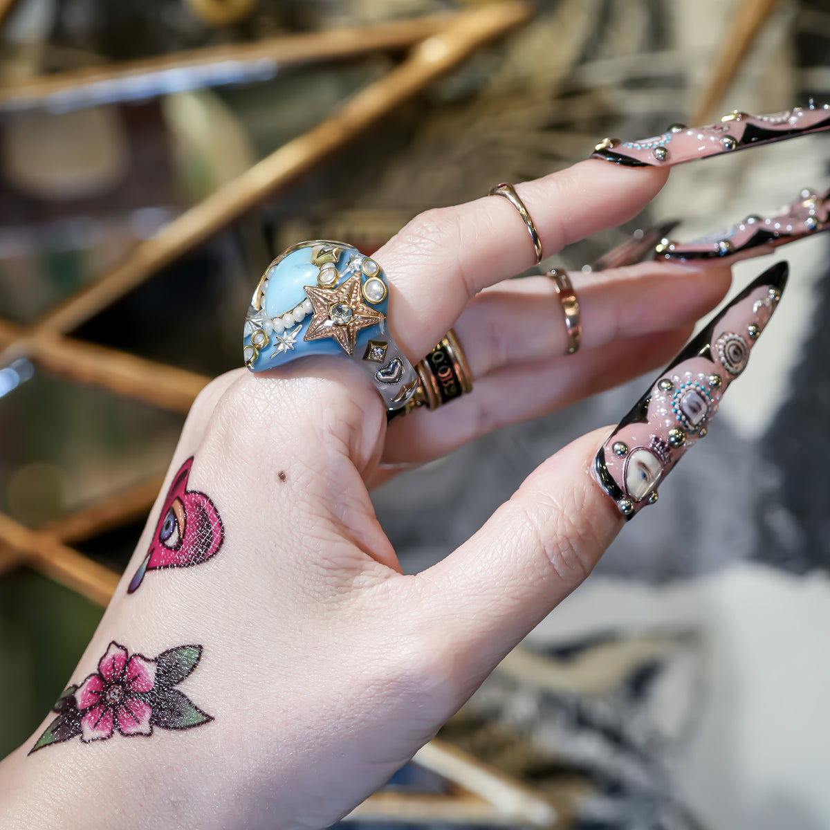 Blue Wish Heart Ring – Blue × Turquoise / #10