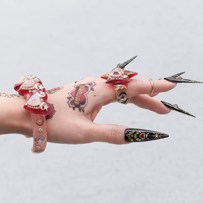 Crimson Star Sacred Heart Ring - Red / #12