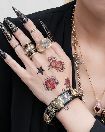 Mystic Eye Heart Bracelet - Black