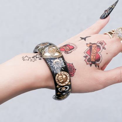 Mystic Eye Heart Bracelet - Black