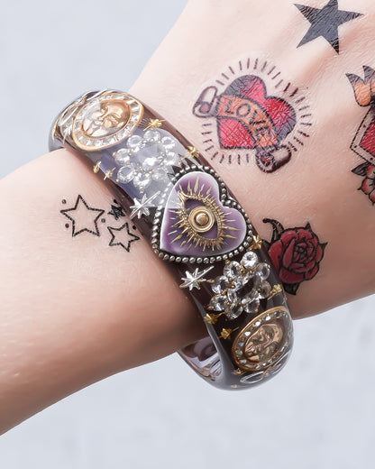 Mystic Eye Heart Bracelet - Brown