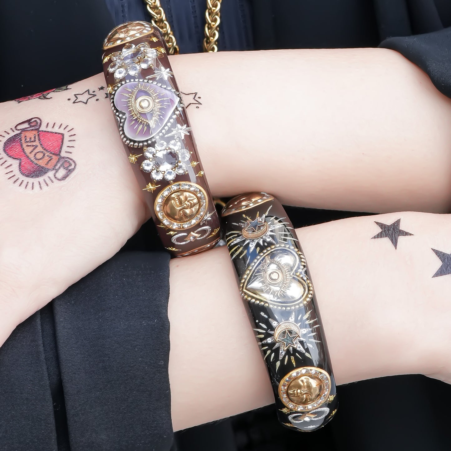 Mystic Eye Heart Bracelet - Brown