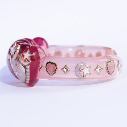 Triple celestial heart bracelet - pink