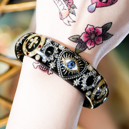Nocturnal Eye Cross Bracelet - Black × Black