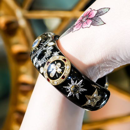 Nocturnal Eye Cross Bracelet - Black × Black