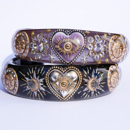 Mystic Eye Heart Bracelet - Black