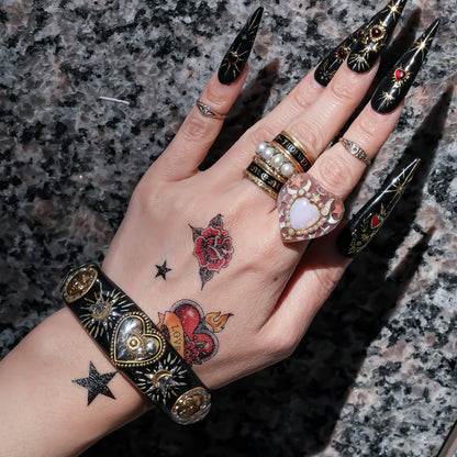 Mystic Eye Heart Bracelet - Black