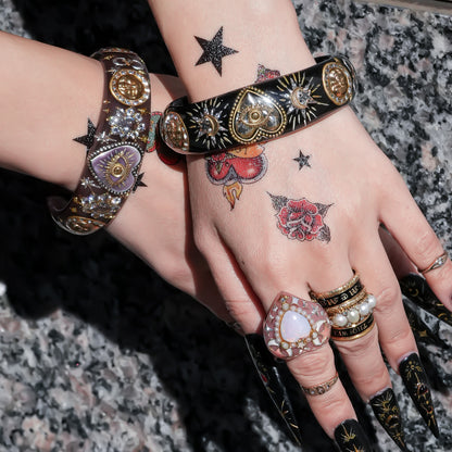 Mystic Eye Heart Bracelet - Black