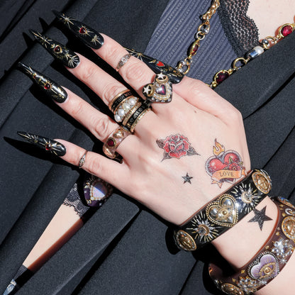 Mystic Eye Heart Bracelet - Black