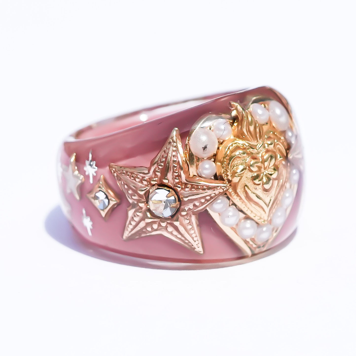 Heart of the Stars Ring – Smoky Pink × Gold /#12