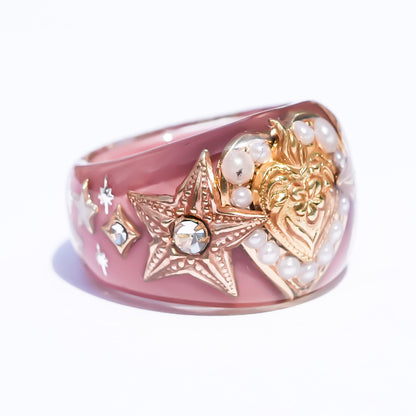 Heart of the Stars Ring – Smoky Pink × Gold /#12