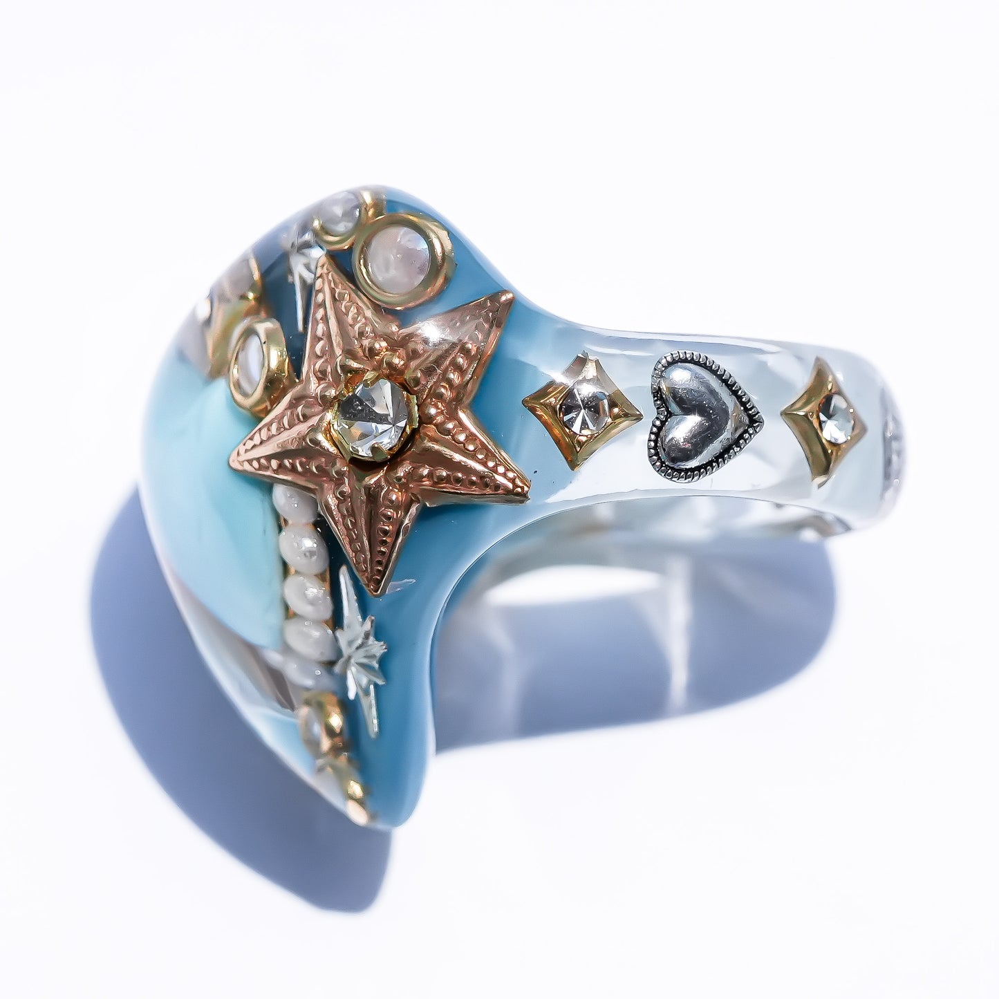 Blue Wish Heart Ring – Blue × Turquoise / #10