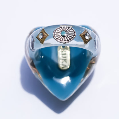 Blue Wish Heart Ring – Blue × Turquoise / #10