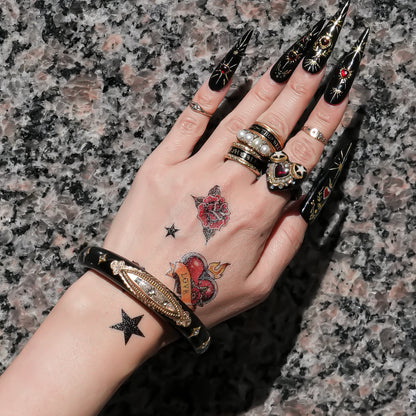 Antique Triple Diamond Relic Bracelet - Black / 18kgold