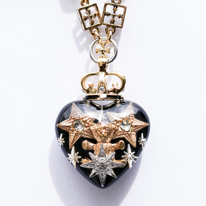 Midnight Bear Heart Necklace
