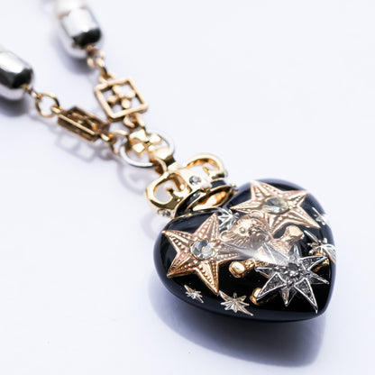 Midnight Bear Heart Necklace