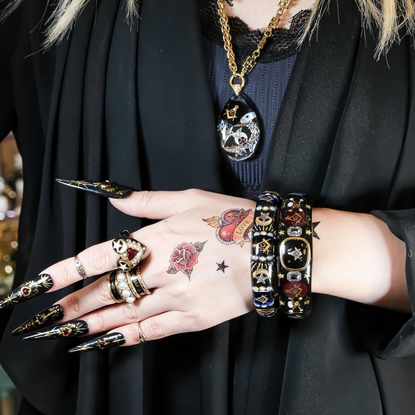 Masonic Midnight Relic Bracelet - Black