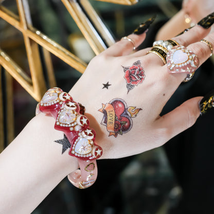 Triple celestial heart bracelet - pink