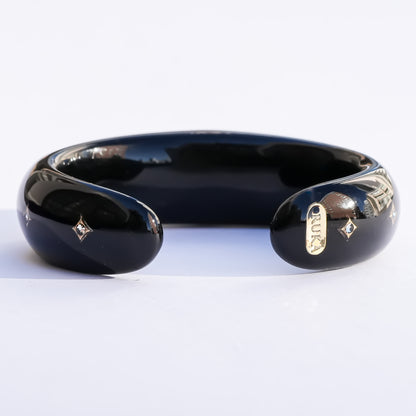 Wide Eternal Victorian Gold Relic Bracelet - Black / 18kgold