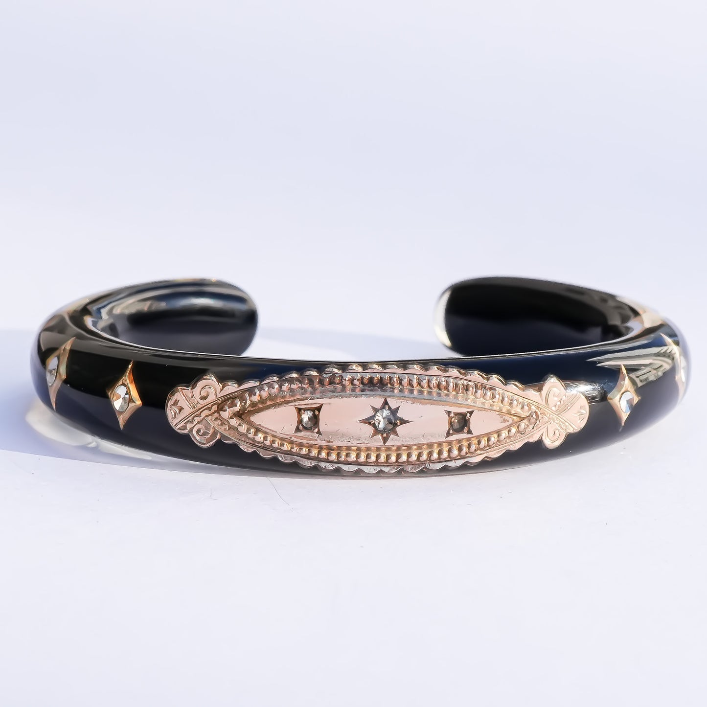 Antique Triple Diamond Relic Bracelet - Black / 18kgold