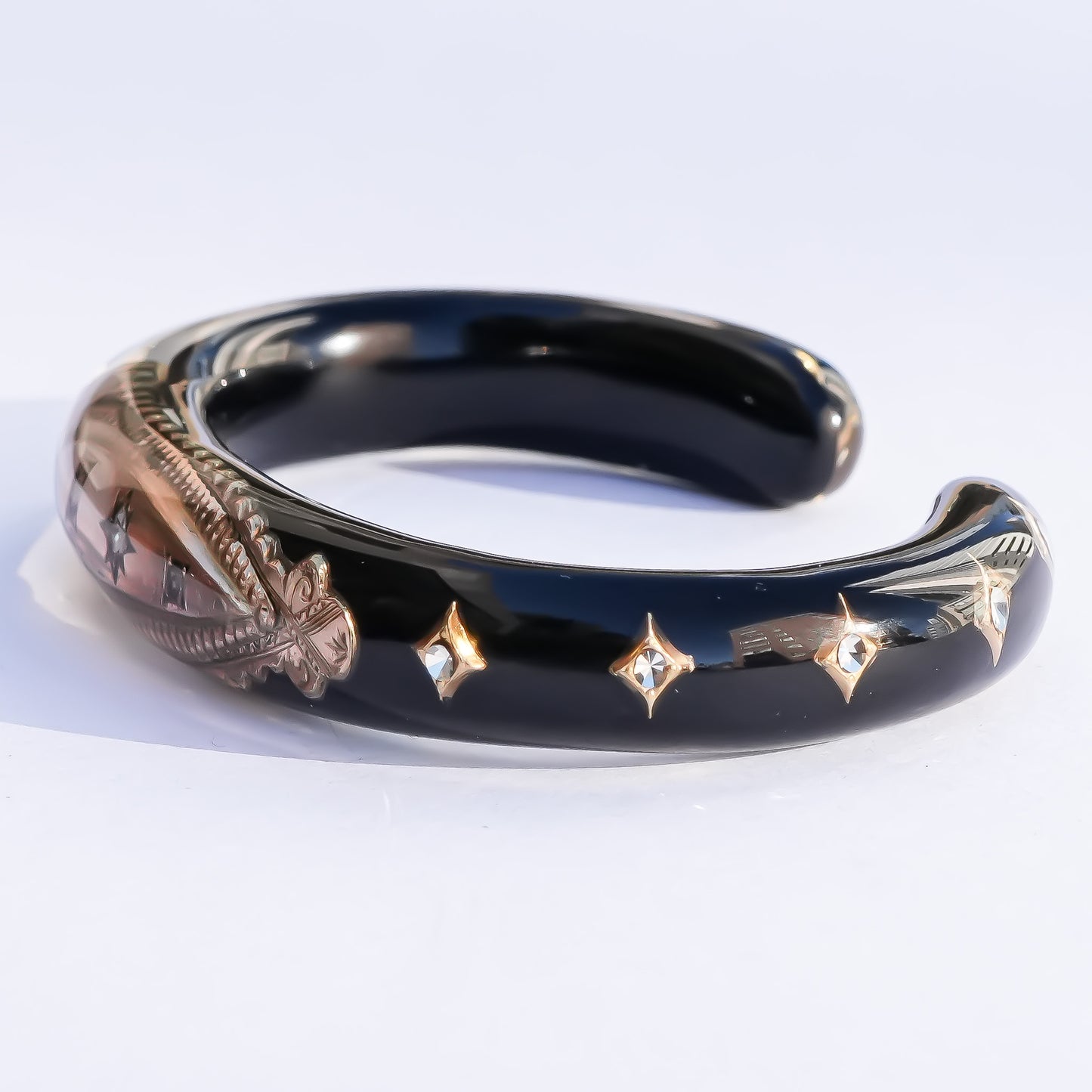 Antique Triple Diamond Relic Bracelet - Black / 18kgold