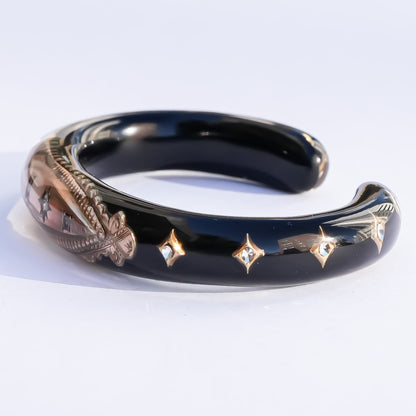 Antique Triple Diamond Relic Bracelet - Black / 18kgold