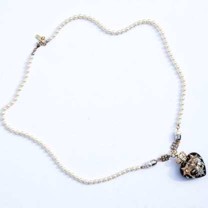 Midnight Bear Heart Necklace