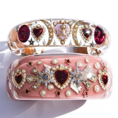 Cupid’s Heart Bracelet – Smoky Pink × Deep Red