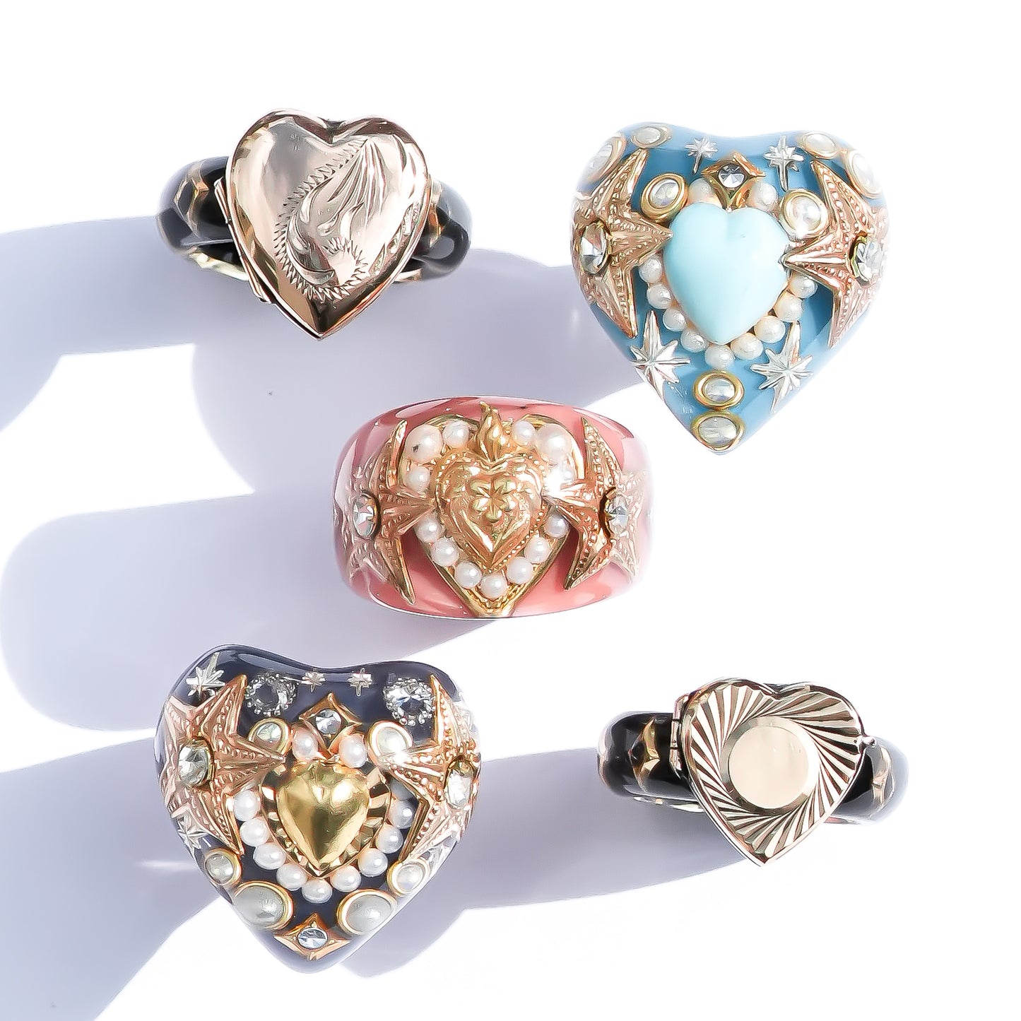 Blue Wish Heart Ring – Blue × Turquoise / #10