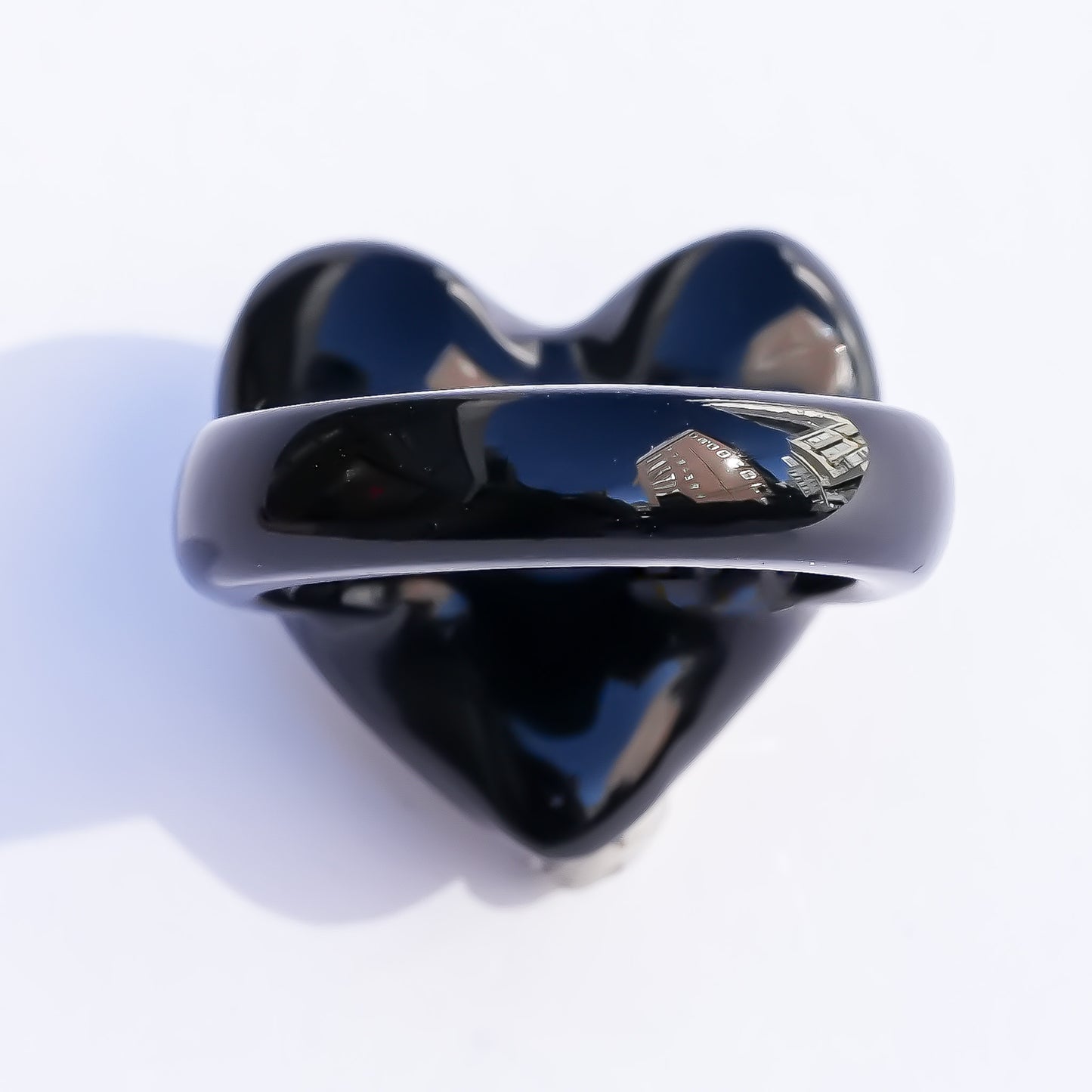 Celestial Moon Heart Ring - Black × Red / #8 #11 #16