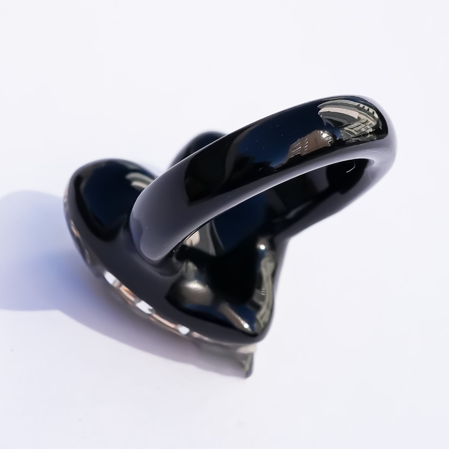 Celestial Moon Heart Ring - Black × Red / #8 #11 #16