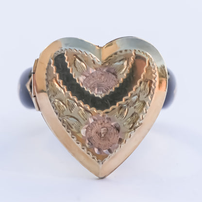 HEART LOCKET RING / FLOWER / #12