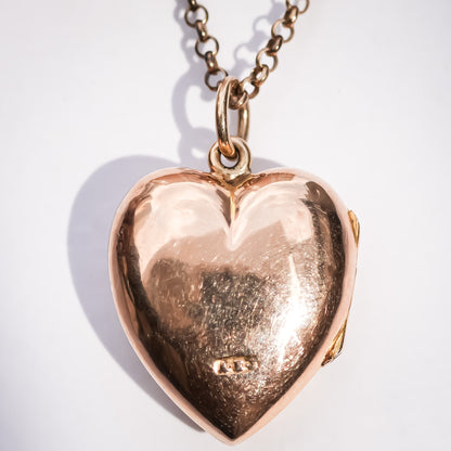 HEART LOCKET NECKLACE / DIAMOND / 9K