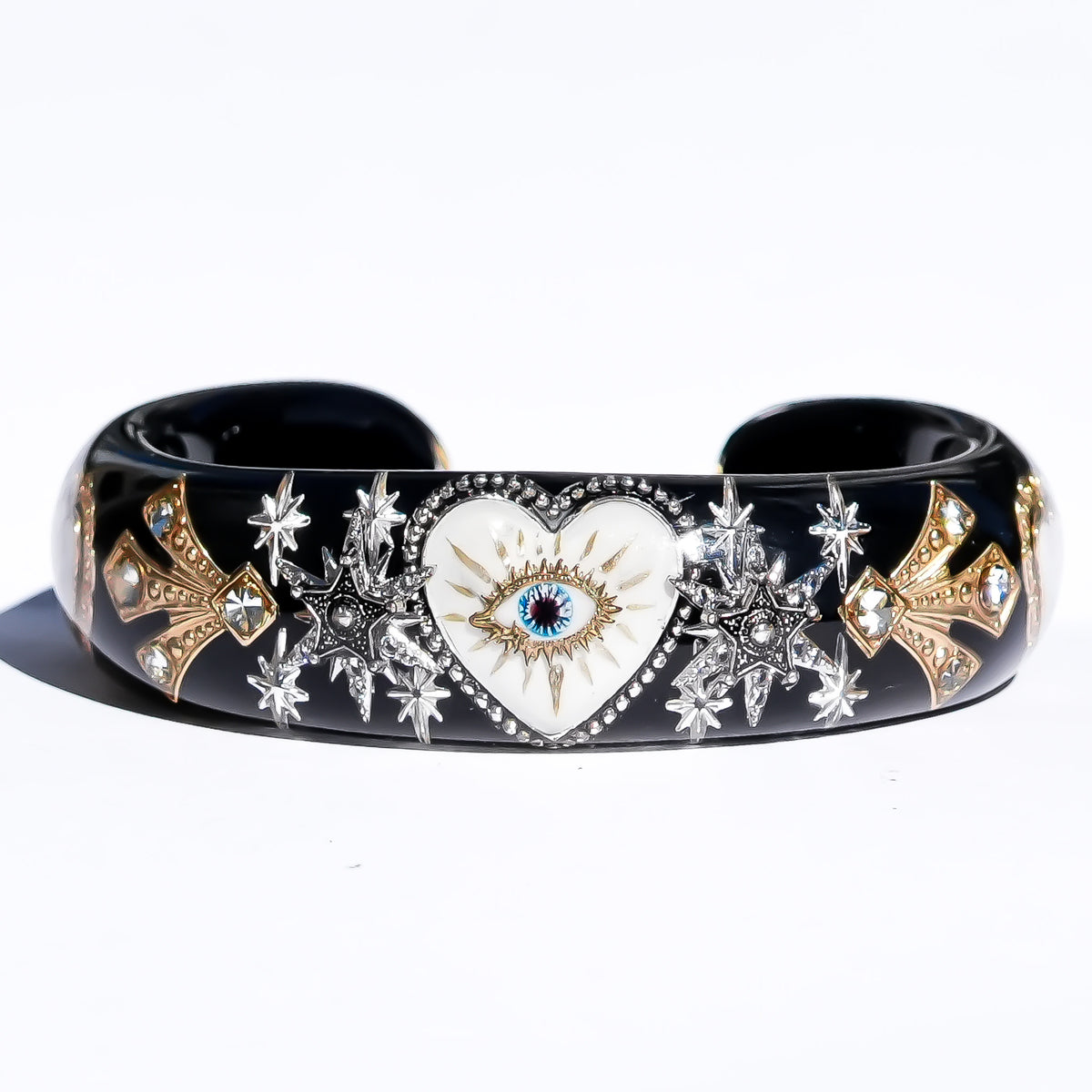 Midnight Eye Heart Bracelet - Black × White