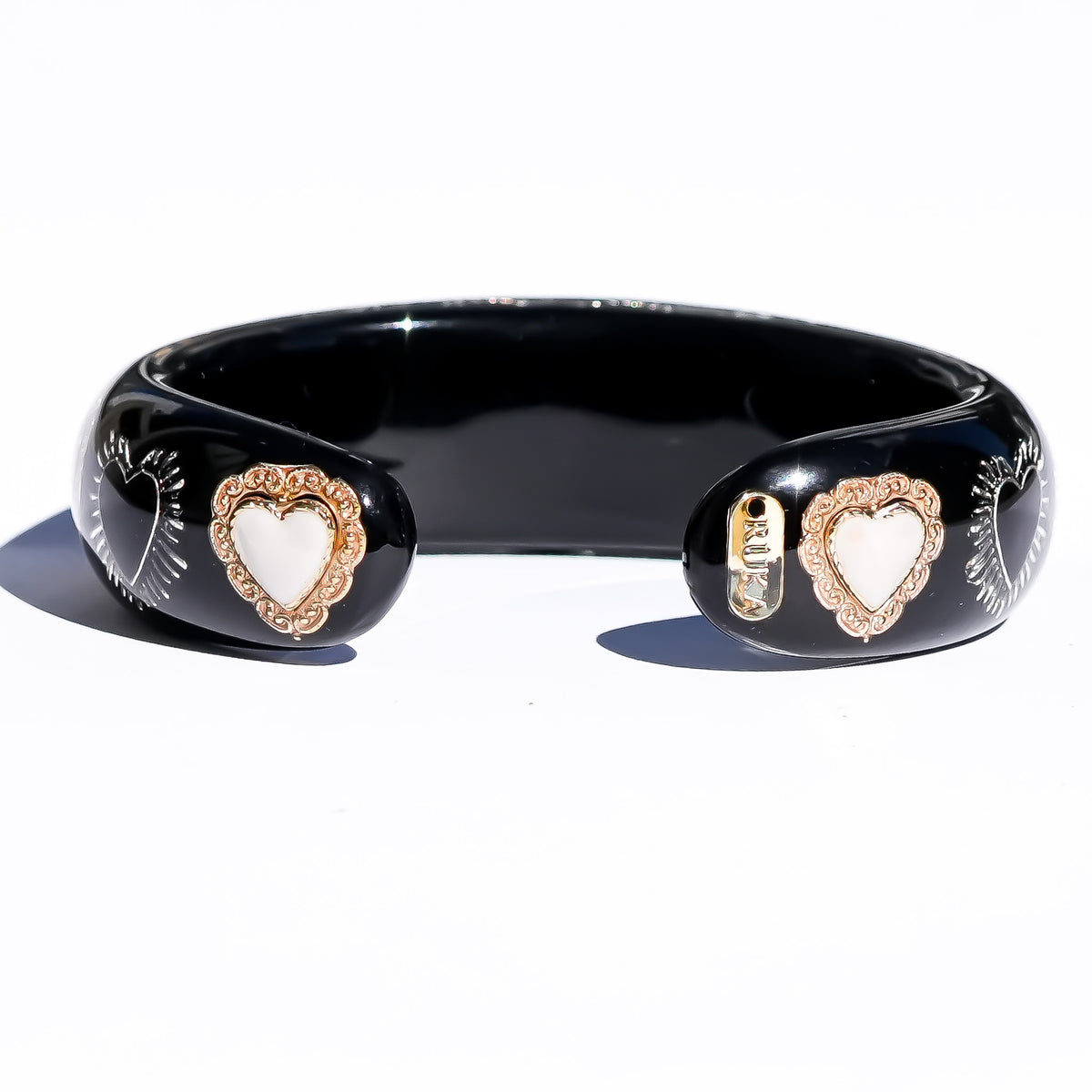Midnight Eye Heart Bracelet - Black × White