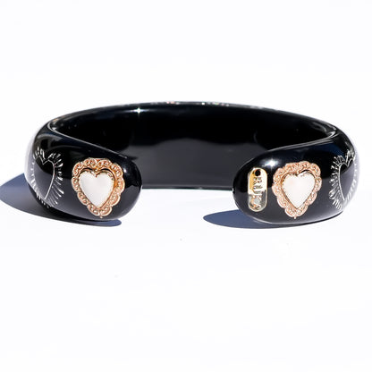 Midnight Eye Heart Bracelet - Black × White