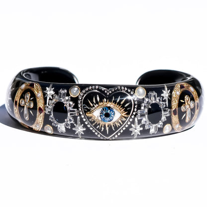 Nocturnal Eye Cross Bracelet - Black × Black