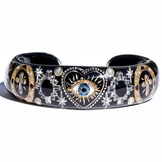Nocturnal Eye Cross Bracelet - Black × Black