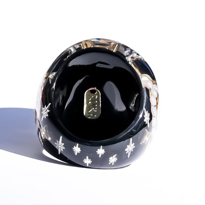 The Celestial Eye Heart Ring - Ruby Red × Black / #14