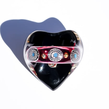 The Sacred Heart of Light Ring - Black × Ruby Red / #10