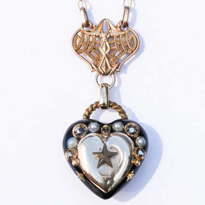 HEART NECKLACE / GOLD / BLACK / STAR