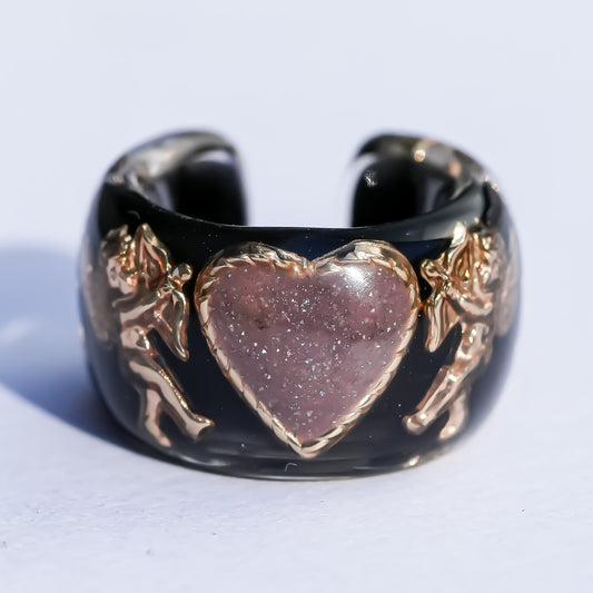 Cupid Heart Ear Cuff – Smoky mauve brown