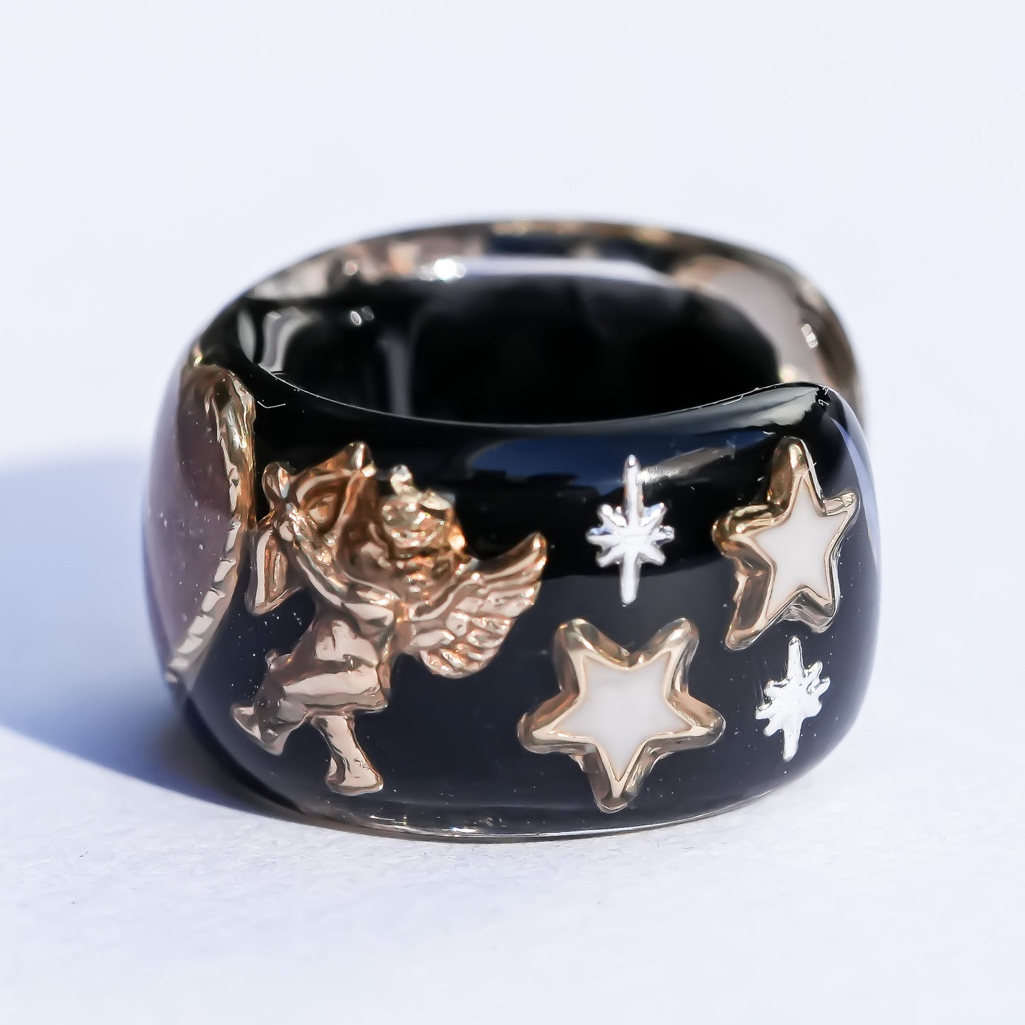 Cupid Heart Ear Cuff – Smoky mauve brown