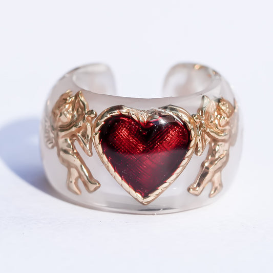 Cupid Heart Ear Cuff – Smoky White