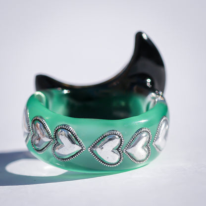 MOON RING / BLACK / GREEN / #4
