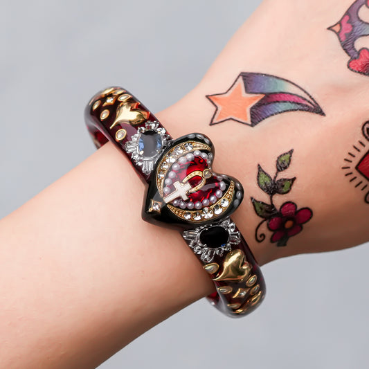 The Secret of My Heart Bracelet - Red × Black
