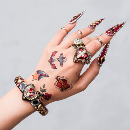The Sacred Heart of Light Ring - Ruby Red × Black / #14
